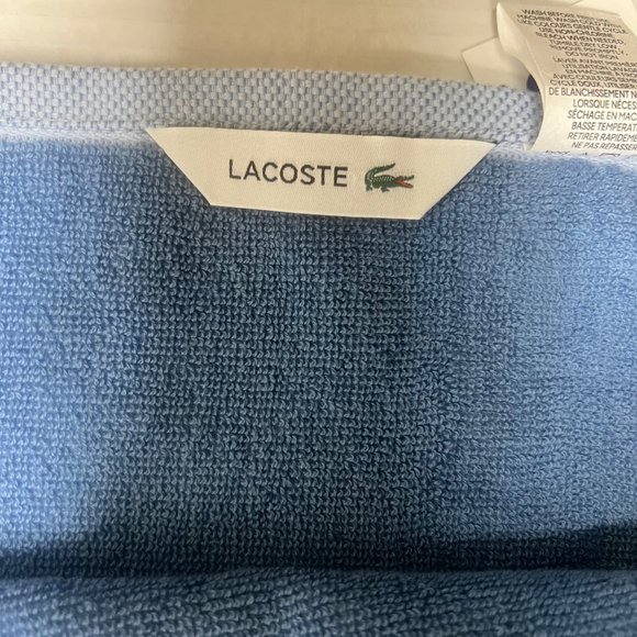 Lacoste Bath Towel 30" x 52" Match Cotton Colorblocked Blue Pool Beach New - Picture 5 of 7